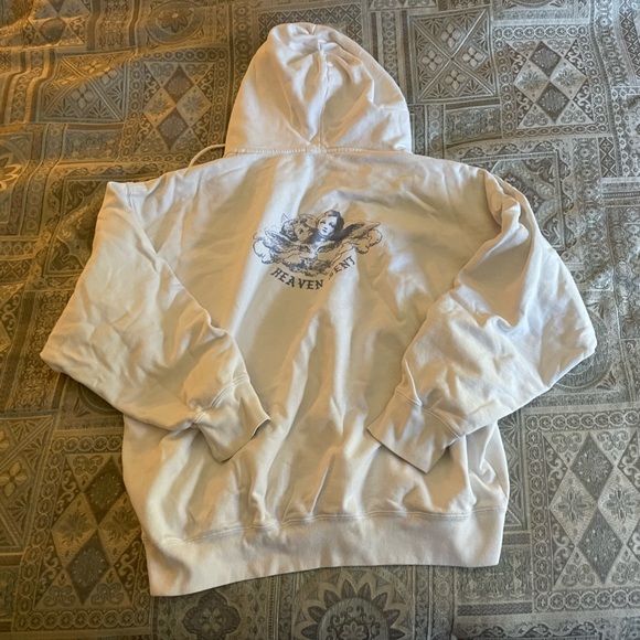 Brandy Melville white zip up heaven sent hoodie SOLD OUT - Picture 5 of 7